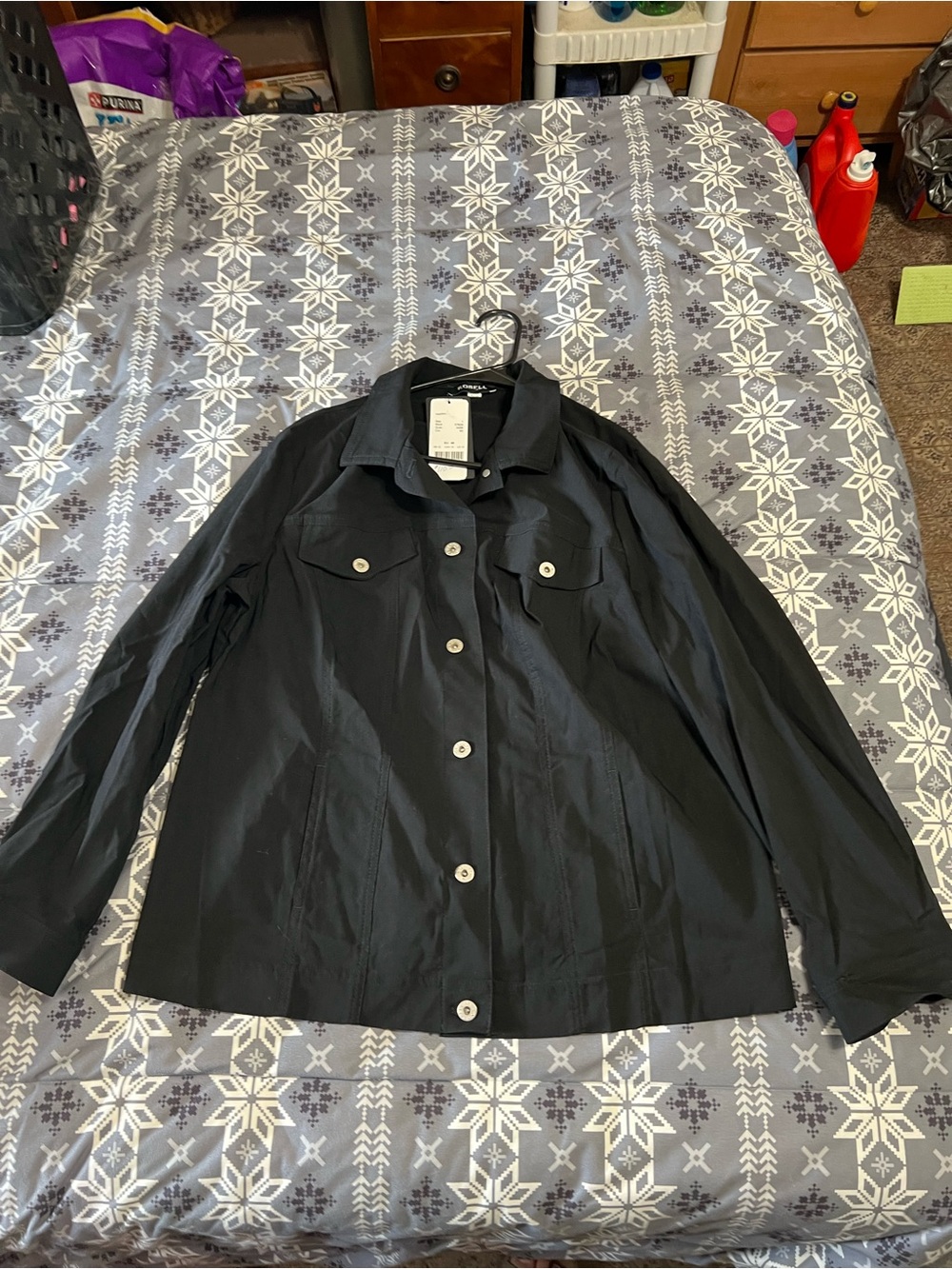 Robell Black Button-Front Jacket